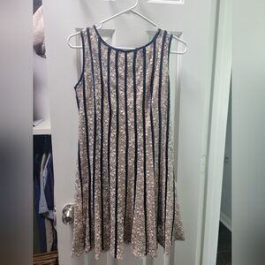 SLNY Lace Dress with Navy Accents